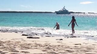 teen lesbians aria banks & rachel rivers beach sex