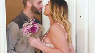 busty stepmom and daughter share huge cock