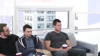 Cock hungry son fucked by bearded stepdaddy and his friend