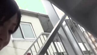Amateur Oriental businesswoman caught pissing by voyeur
