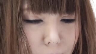 Young Japanese vixen soaking her panties up with pee