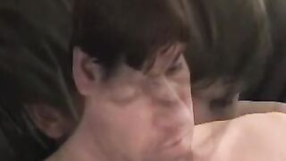 Average looking butt muncher plays pocket pool with his cock