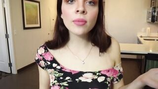 Mouth creampie for petite stepsister who rides BBC in POV