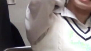 Asian amateur with big tits satisfies voyeur fetish