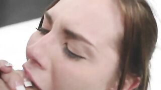 perfect brunette teen gets 10 inches