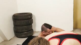 Big cocked jock barebacking his wrestling partner deep and hard