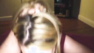 busty blonde step-mom fucks big dick son after work