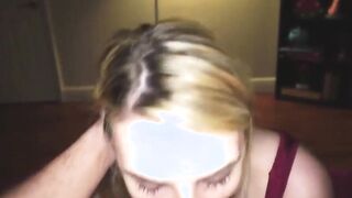 busty blonde step-mom fucks big dick son after work