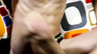 Cute Steven Peters jerks off his long rock hard twink cock