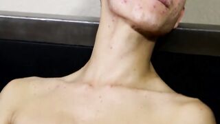 Cute Steven Peters jerks off his long rock hard twink cock