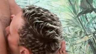 Tattooed latin jock blows dick before taking it in asshole