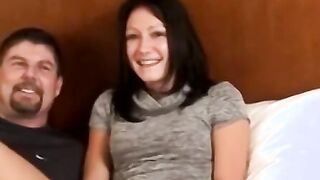 Lascivious babe fucked vigorously before big cock facial