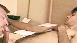 Amateur with very hairy dick blown before cumshot
