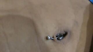 Feet teasing Asian twink strokes hairy dick and cums solo