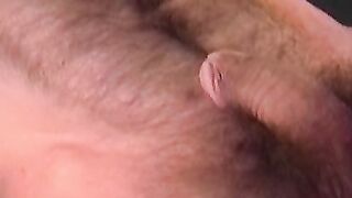 Old John enjoys jerking off his small hairy prick when solo