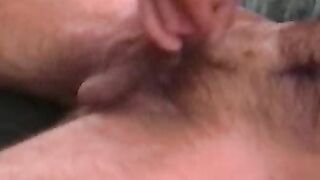 Old John enjoys jerking off his small hairy prick when solo
