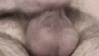 Crazy old bastard loves playing with his hairy cock solo