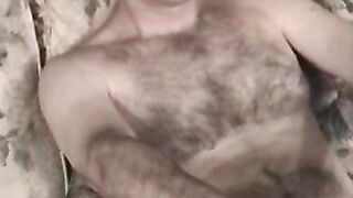 Crazy old bastard loves playing with his hairy cock solo