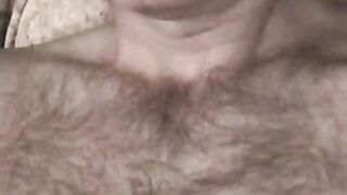 Crazy old bastard loves playing with his hairy cock solo