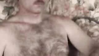 Crazy old bastard loves playing with his hairy cock solo
