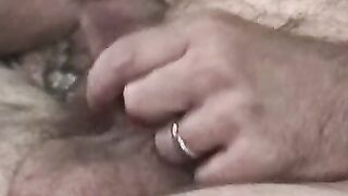 Crazy old bastard loves playing with his hairy cock solo