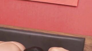 Flat chested tbabe cums all over deepthroating tranny tits