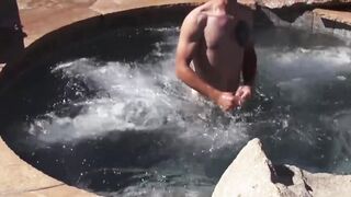 Attractive young gay plays his big cock passionately solo