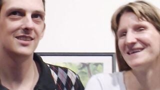 Real German lovers make first 3some MMF at amateur casting