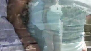 teen slut summer day bouncing on cock after sucking it
