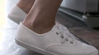 tiny latina gags on a big white cock