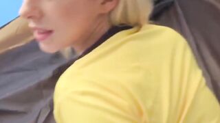 hot petite sister gets fucked in the tent while camping