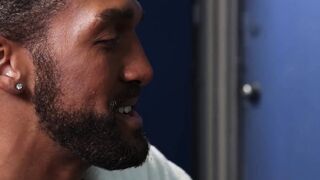 Horny black studs fucking bareback while dripping wet