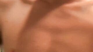 Skinny horny twink Tyler Thayer playing with hard cock solo