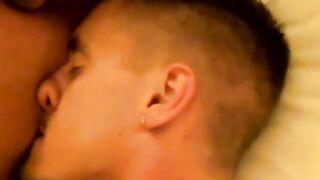 Inked stud barebacked after having his throbbing dick sucked
