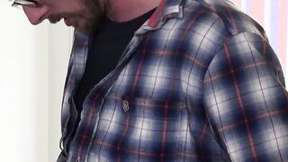 Naughty stud blindfolds young gay stepson before raw plowing