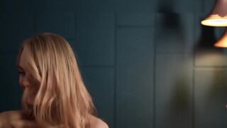Seductive blonde beauty plays around in slow motion
