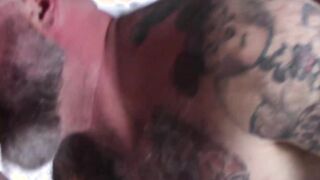 Macho bear daddy bareback pounding big gray bear