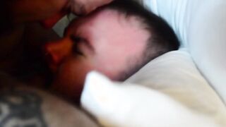 Hairy bear sucked off before passionate bareback and cumshot