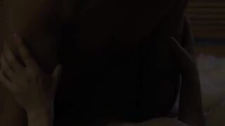 Stunning babe with a perfect ass bouncing on lovers dick