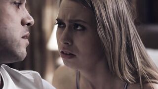 Alluring teen stepsister smashed by stepdaddy and stepbro