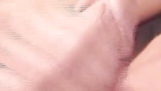 Hung guy tugs his hard hairy dick until spraying a big load