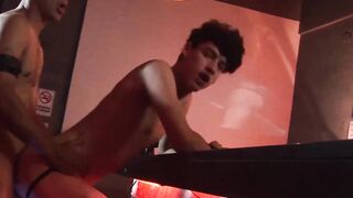 Hairy daddy shoves his big cock in tight twink asshole