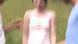 Barely legal teen double teamed on beautiful summer day