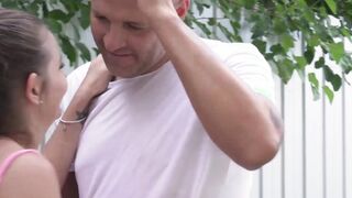 Slutty babe loves sucking cock and fucking on sunny day 4K