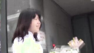 Shy Japanese schoolgirl filmed pissing loads outdoor