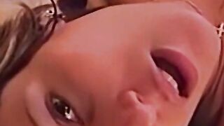 Cute amateur lesbians waste no time tongue fucking wildly