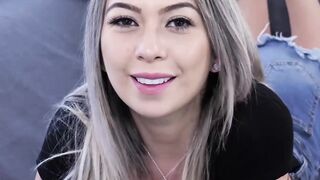 Busty babe Kat Dior teases with her hot body and uses dildo