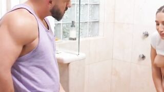 smoking hot abella danger teases in the shower room