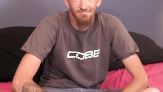 Homosexual dude John cracking jokes and stroking cock solo