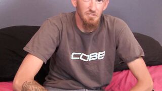 Homosexual dude John cracking jokes and stroking cock solo